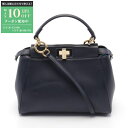 【最大10万円OFFクーポン配布中】フェンディ FENDI ミニピーカブー アイコニック ハンドバッグ バッグ レザー レディース ネイビー系 8BN316 【...