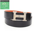 【最大10万円OFFクーポン配布中】エルメス HERMES Hストリエ ベルト 衣料品 カーフ(牛革) トゴ ボックスカーフ メンズ ブラック系 / オレンジ系...