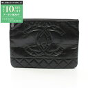 【最大10万円OFFクーポン配布中】シャネル CHANEL ココマーク ポーチ バッグ レザー レディース ブラック系 【中古】