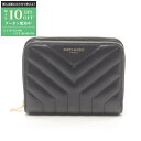 【最大10万円OFFクーポン配布中】サンローラン SAINT LAURENT JOAN ジョアン 二つ折り財布 財布 レザー レディース ブラック系 65098...