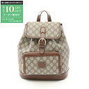 グッチ GUCCI インターロッキングG GGスプリーム リュックサック バックパック バッグ PVCコーティングキャンバス レザー レディース ベージュ系 /...