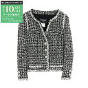 【最大10万円OFFクーポン配布中】シャネル CHANEL ツイード ノーカラージャケット 衣料品 アウター ナイロン ウール レディース ブラック系 / ホワ...