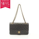 【15%OFFクーポン対象】シャネル CHANEL マトラッセ Wフラップ ショルダーバッグ バッグ ラムスキン レディース ブラック系 【中古】【0508-1...