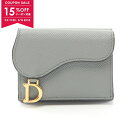 【15%OFFクーポン対象】ディオール Dior SADDLE 三つ折り財布 財布 レザー レディース グレー系 【中古】【0508-15cp】(4)