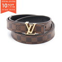 【10%OFFクーポン対象】ルイ・ヴィトン LOUIS VUITTON LVアイコニック ダミエエベヌ ベルト 衣料品 PVCコーティングキャンバス レザー レ...