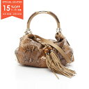 【15%OFFクーポン対象】グッチ GUCCI インディ ハンドバッグ バッグ エキゾチックレザー レザー レディース ブラウン系 177088 【中古】【0523-15cp】