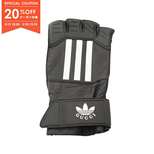 【20%OFFクーポン対象】グッチ GUCCI GUCCI × adidas トレフォイル 手袋 衣料品 レザー メンズ ブラック系 718430 【中古】【0523-20cp】 【20%OFFクーポン対象】グッチ GUCCI GUCCI × adidas トレフォイル 手袋 衣料品 レザー メンズ ブラック系 718430 【中古】【0523-20cp】