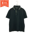 【5%OFFクーポン対象】ヴェルサーチ VERSACE ポロシャツ ポロシャツ 衣料品 トップス コットン レディース ブラック系 【中古】
