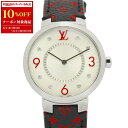 【10%OFFクーポン対象!6/4 20時~】ルイ・ヴィトン LOUIS VUITTON タンブールスリム MM 腕時計 時計 ステンレススチール レザーベルト ボーイズ シルバー系 Q13MJ 【中古】【0604-10cp】