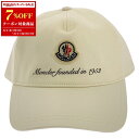 【7%OFFクーポン対象】モンクレール MONCLER ベースボールキャップ キャップ 帽子 コットン メンズ レディース ホワイト系 3B000020U162...