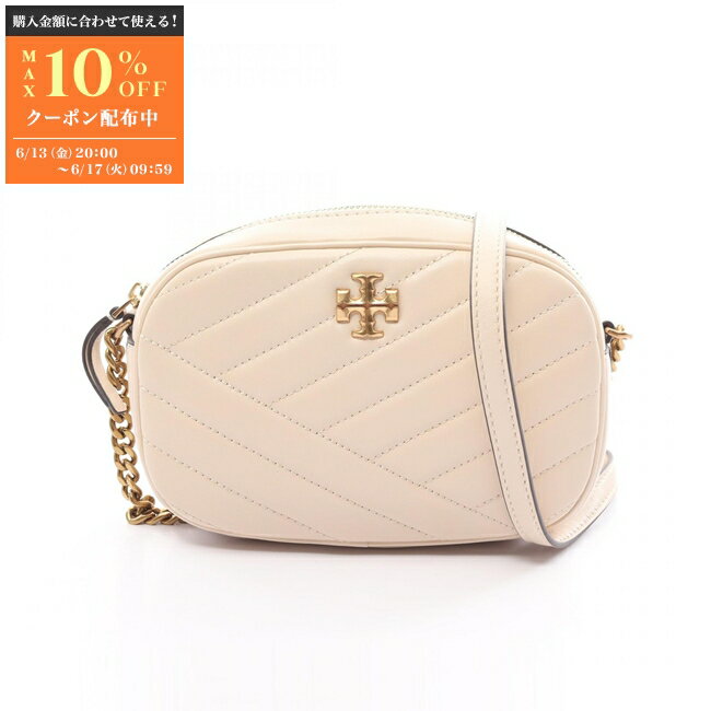 トリーバーチ Tory Burch キラ シェブロン カメラバッグ ショルダーバッグ バッグ レザー レディース アイボリー系 152353122 【新品】