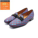 グッチ GUCCI キャットヘッド GG柄 ローファー 靴 化学繊維 メンズ ブルー系 / レッド系 496255 【中古】