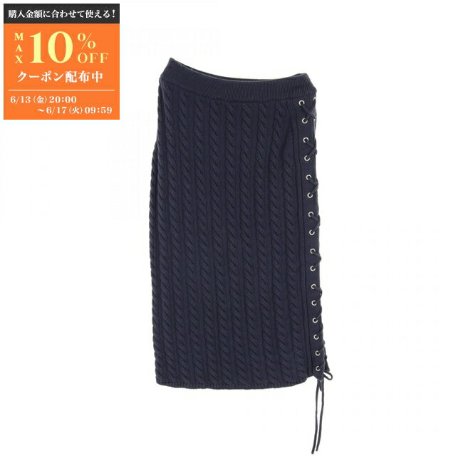 ケンゾー KENZO レースアップ ミディ スカート 衣料品 ボトムス コットン レディース ブルー