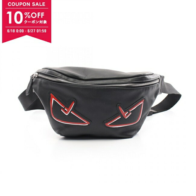 楽天Mike Museum【10％OFFクーポン対象】フェンディ FENDI モンスター バグズアイ ウエストバッグ ボディバッグ バッグ レザー メンズ レディース ブラック系 / レッド系 7VA434 【中古】【0618-10cp】