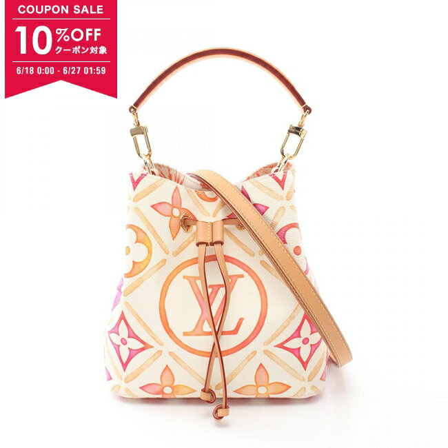 【10%OFFクーポン対象】ルイ・ヴィトン LOUIS VUITTON ネオノエBB バイ ザ プール ハンドバッグ バッグ PVCコーティングキャンバス レザー レディース ホワイト系 / オレンジ系 / マルチカラー M25315 【中古】【0618-10cp】
