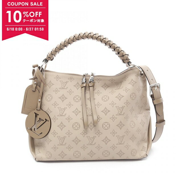 【10%OFFクーポン対象】ルイ・ヴィトン LOUIS VUITTON ボーヴル ホーボー ハンドバッグ バッグ レザー マヒナ レディース ベージュ系 M56084 【中古】【0618-10cp】