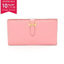 【10%OFFクーポン対象】エルメス HERMES ベアンクラシック 二つ折り長財布 財布 レザー ヴォーエプソン ヴォーエプソン レディース ピンク系 【中古...