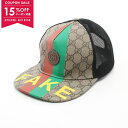 【15%OFFクーポン対象】グッチ GUCCI FAKE NOT GGスプリーム キャップ 帽子 PVCコーティングキャンバス ナイロン レディース ベージュ系...