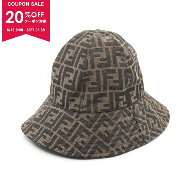 楽天Mike Museum【20％OFFクーポン対象】フェンディ FENDI ズッカ柄 帽子 キャンバス メンズ レディース ブラウン系 FXQ911 【中古】【0618-20cp】