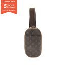 【5%OFFクーポン対象】ルイ・ヴィトン LOUIS VUITTON ポシェットガンジュ ウエストバッグ ボディバッグ バッグ PVCコーティングキャンバス レザー モノグラム メンズ レディース ブラウン系 M51870 【中古】(4)