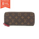 【5%OFFクーポン対象】ルイ・ヴィトン LOUIS VUITTON ルイヴィトン財布 ポルトフォイユ クレマンス ラウンド長財布 財布 PVCコーティングキャ...