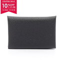 【10%OFFクーポン対象】エルメス HERMES カルヴィ ブラック コインケース 財布 ヴォーエプソン ヴォーエプソン レディース ブラック系 【中古】