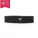 【10%OFFクーポン対象】プラダ PRADA トライアングルロゴプレート ヘアバンド アクセサリー ナイロン レディース ブラック系 / ゴールド系 1IH0...