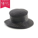 【15%OFFクーポン対象】エルメス HERMES 帽子 ナイロン レザー レディース ブラック系 【中古】