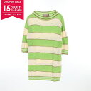 【15%OFFクーポン対象】グッチ GUCCI GGストライプ ニット 衣料品 トップス コットン レディース グリーン系 / アイボリー系 739716 【中...
