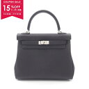 【15%OFFクーポン対象】エルメス HERMES ケリー25 ハンドバッグ バッグ レザー トゴ トゴ レディース ブラック系 【中古】
