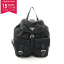 【15%OFFクーポン対象】プラダ PRADA VELA リュックサック バックパック バッグ ナイロン サフィアーノレザー レディース ブラック系 1BZ81...