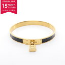 【15%OFFクーポン対象】エルメス HERMES ケリーブレスレット バングル アクセサリー GP(ゴールドメッキ) クロコダイル レディース ゴールド系 / ブラック系 【中古】(4)