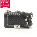 【15%OFFクーポン対象】シャネル CHANEL ボーイシャネル Vステッチ シェブロン ショルダーバッグ バッグ エイジドカーフスキン レディース ブラック系 A67086 【中古】(4)