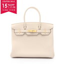【15%OFFクーポン対象】エルメス HERMES バーキン30 ハンドバッグ バッグ レザー トゴ トゴ レディース アイボリー系 【中古】