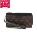 【15%OFFクーポン対象】ルイ・ヴィトン LOUIS VUITTON ルイヴィトン財布 ジッピー ドラゴンヌ L型ファスナー長財布 財布 PVCコーティングキャンバス レザー モノグラム・マカサー メンズ ブラウン系 / ブラック系 M69407 【中古】(4)