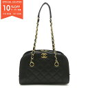 【10%OFFクーポン対象】シャネル CHANEL チェーンショルダー ショルダーバッグ バッグ ラムスキン(羊革) レディース ブラック系 【中古】