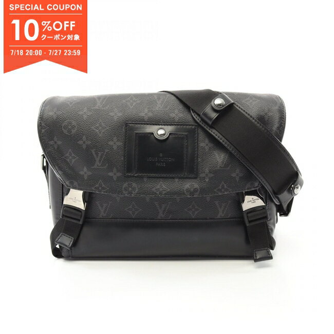 【10%OFFクーポン対象】ルイ・ヴィトン LOUIS VUITTON メッセンジャーヴォワヤージュPM ショルダーバッグ バッグ PVCコーティングキャンバス レザー モノグラム・エクリプス メンズ ブラック系 M40511 【中古】