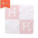 【15%OFFクーポン対象】エルメス HERMES カレタオル アヴァロン ローズリラ タオル 衣料品 コットン レディース ピンク系 / ホワイト系 【中古】