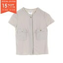 【15%OFFクーポン対象】シャネル CHANEL COCOボタン ブラウス 衣料品 トップス ウール ナイロン レディース グレー系 P32246 【中古】