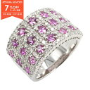 【7%OFFクーポン対象】ジュエリー JEWELRY サファイア ダイヤモンド リング リング・指輪 ジュエリー K18WG(ホワイトゴールド) ダイヤモンド サファイア レディース ピンク系 サファイア 12.1g 【中古】