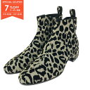 【7%OFFクーポン対象】ドルチェアンドガッバーナ DOLCE & GABBANA ブーツ レオパード ブーツ 靴 ファブリック レディース ブラック系 【中古】