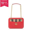 【10%OFFクーポン対象】フェンディ FENDI カーリグラフィ ショルダーバッグ バッグ レザー レディース レッド系 8BT318 【中古】