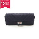 【10%OFFクーポン対象】シャネル CHANEL マトラッセ ユニオンジャック ショルダーバッグ バッグ キャンバス ファブリック レディース ネイビー系 【中古】