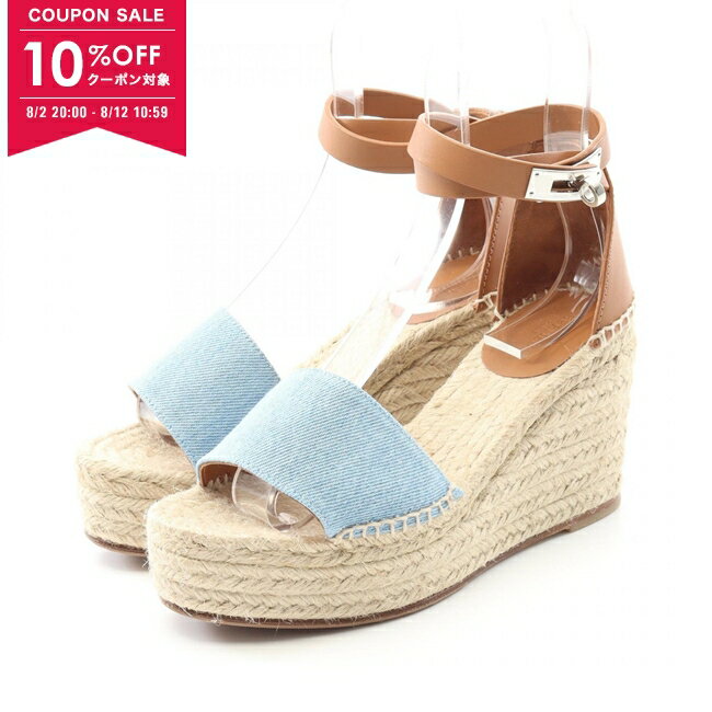 【10%OFFクーポン対象】エルメス HERMES ティポリ サンダル 靴 デニム レザー レディース ブルー系 / ブラウン系 【中古】のサムネイル