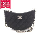 【10%OFFクーポン対象】シャネル CHANEL ミニマトラッセ ホーボー ショルダーバッグ バッグ ファブリック レディース ブラック系 【中古】