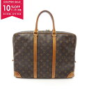 【10%OFFクーポン対象】ルイ・ヴィトン LOUIS VUITTON ポルトドキュマン ヴォワヤージュ モノグラム ブリーフケース バッグ PVCコーティングキャンバス レザー メンズ ブラウン系 M53361 【中古】(4)