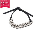 【10%OFFクーポン対象】サンローランパリ SAINT LAURENT PARIS チェーン ブレスレット アクセサリー ステンレススチール レザー メンズ シルバー系 / ブラック系 【中古】