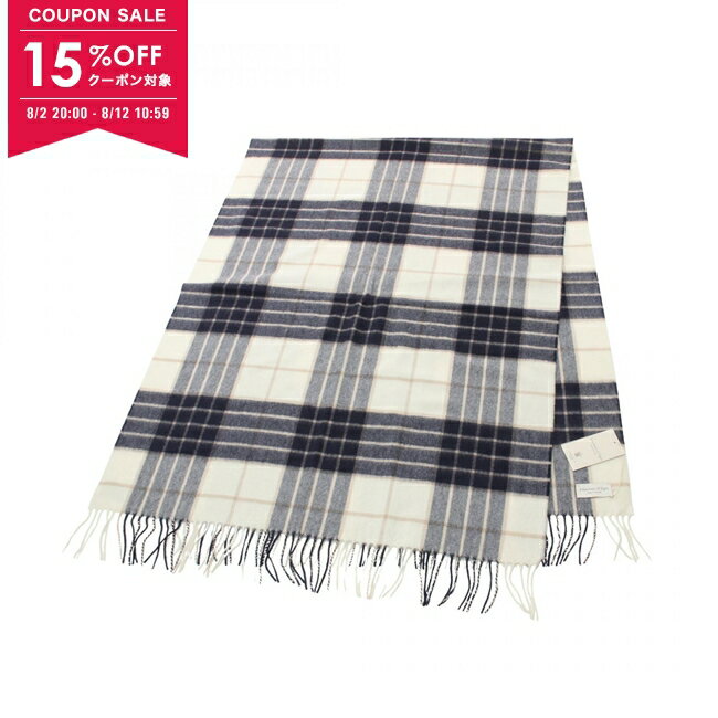 【15%OFFクーポン対象】ジョンストンズ JOHNSTONS マフラー 衣料品 カシミヤ レディース ネイビー系 / ホワイト系 / ベージュ系 WA56RU5380 【中古】