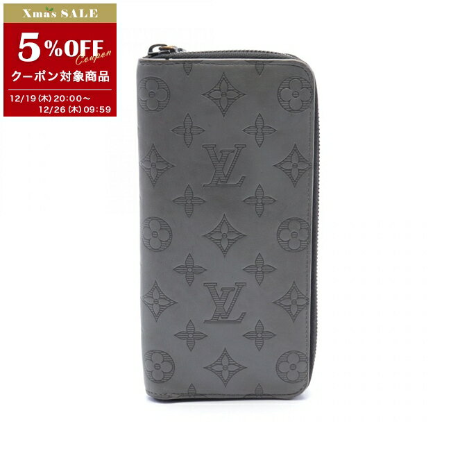 【5%OFFクーポン対象】ルイ・ヴィトン LOUIS VUITTON ジッピーウォレット ヴェルティカル ラウンド長財布 財布 レザー モノグラム・シャドウ メンズ グレー系 M81384 【中古】