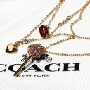 COACH コーチ ネックレス 3連 クリスタル ラインストーン ハート レディース 37460442